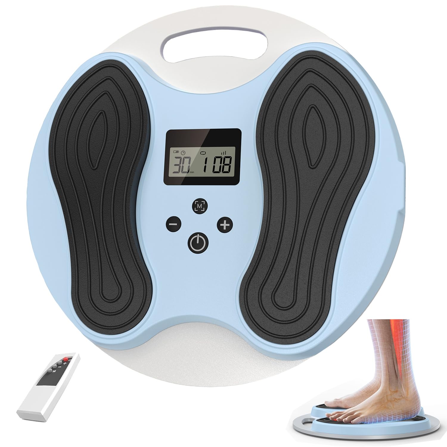 Medic Durchblutungs-Stimulator für Füße & Beine, EMS Fußmassagegerät mit 10 Modi & 20 Intensitätsstufen, Fussmassagegerät mit 4 Elektrodenpads, Lindert Schmerzen und fördert die Durchblutung.