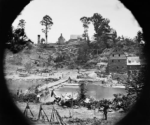 Miniatura 1 de Póster impreso de 24 x 36 pulgadas de 24 x 36 pulgadas de Puente de pontón de la Guerra Civil Njericho Mills Where General Gouverneur Kemble WarrenS