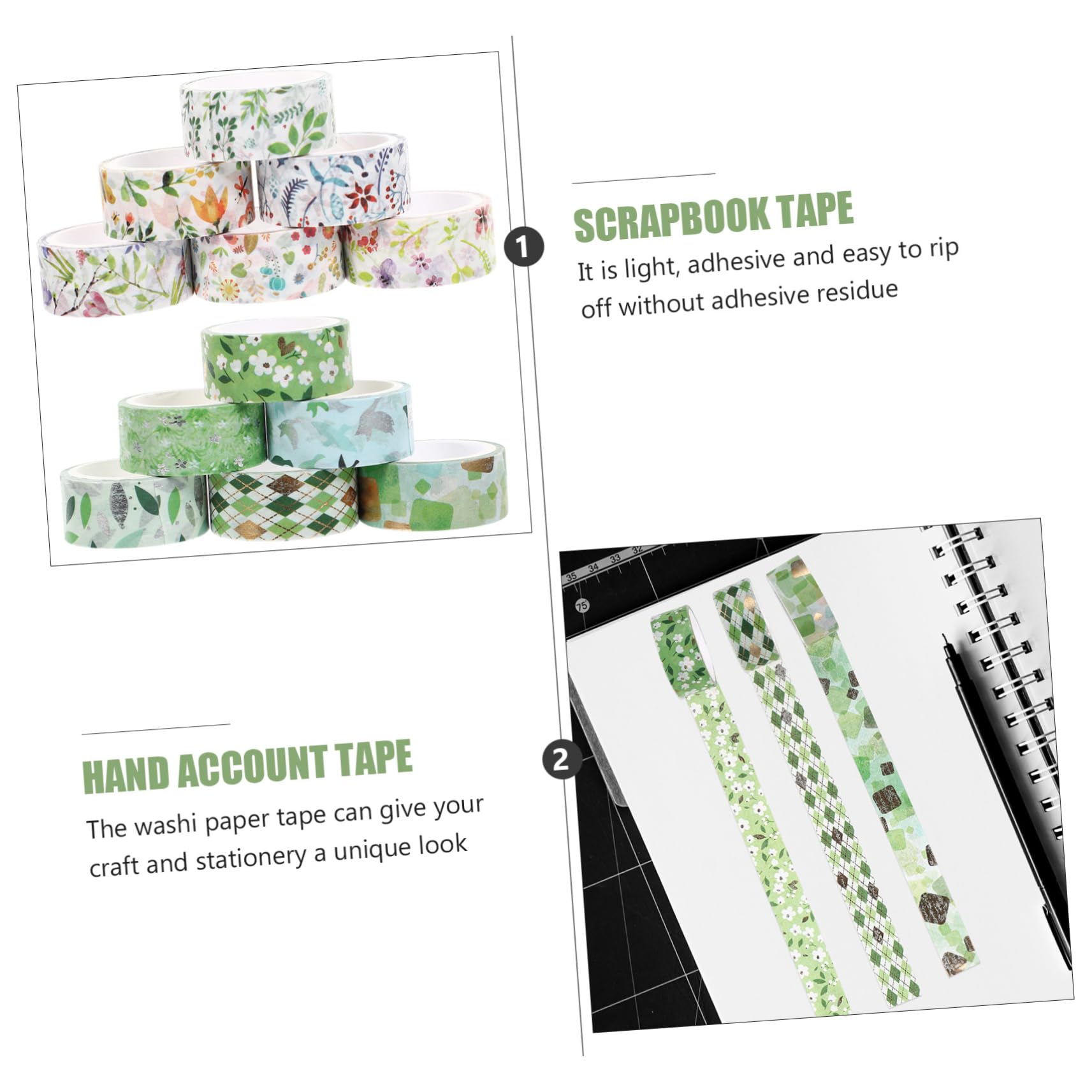 EXCEART 36rollos Cinta Washi Decorativa Floral Pastel Metros para Manualidades Scrapbooking y Decoración De Diarios