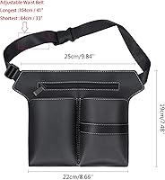 Vista 7 de Noverlife Bolsa de tijeras para peluquería, bolsa de cintura de piel sintética para peluquería, funda de almacenamiento de herramientas