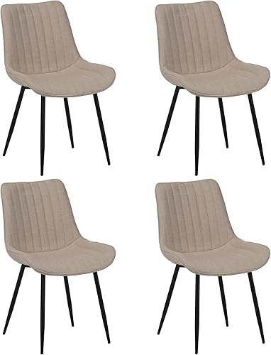 Dining Chairs Set of 4 Modern Kitchen Chairs with Soft Padded Backrests and Metal Legs, Table & Chair Sets for Living Room, Bedroom, and Desk Chair