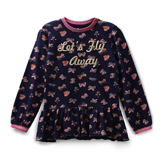 Under Fourteen Only T-Shirt Top for Girls Kids, 100% Cotton Full Sleeve Regular Fit Top