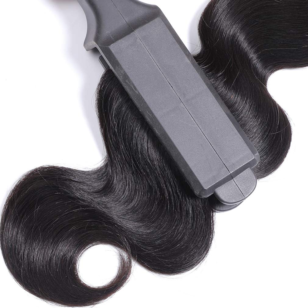 10A Brazilian Body Wave Bundles with 5x5 Lace Closure 100% Unprocessed virgin human Hair Weave Human Hair Bundles Body Wave Hair Extension for Women (14 16 18+12,1B,Free Part) …