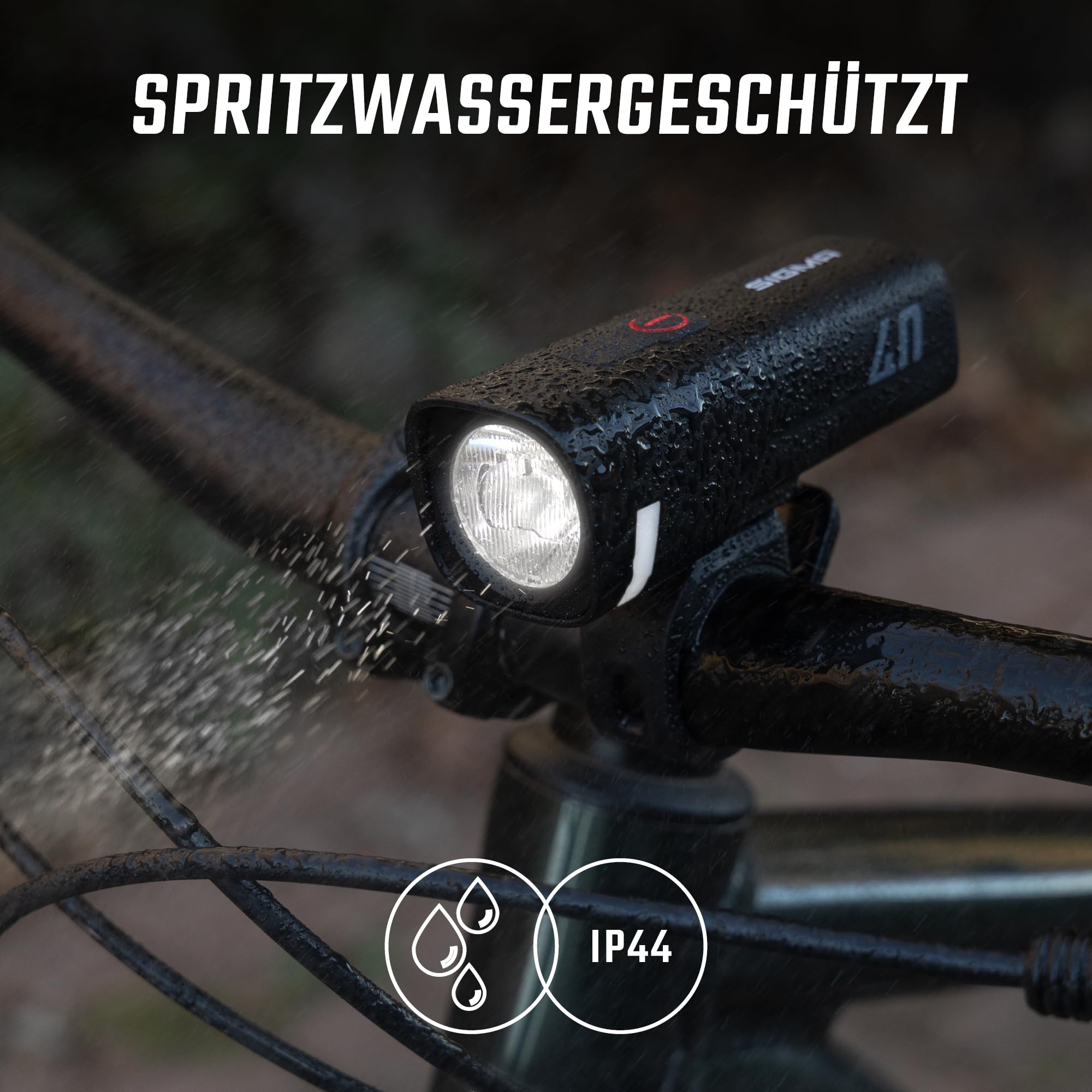 SIGMA Aura 40 | LED Fahrradlicht mit 40 LUX & USB-C | StVZO zugelassenes Vorderlicht mit 2 Leuchtmodi | Lange Akkulaufzeit