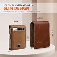 Vista 89 de RUNBOX - Carteras delgadas para hombre, cartera de piel con pinza para el dinero, cartera de bolsillo frontal con bloqueo RFID, tarjetero Negro