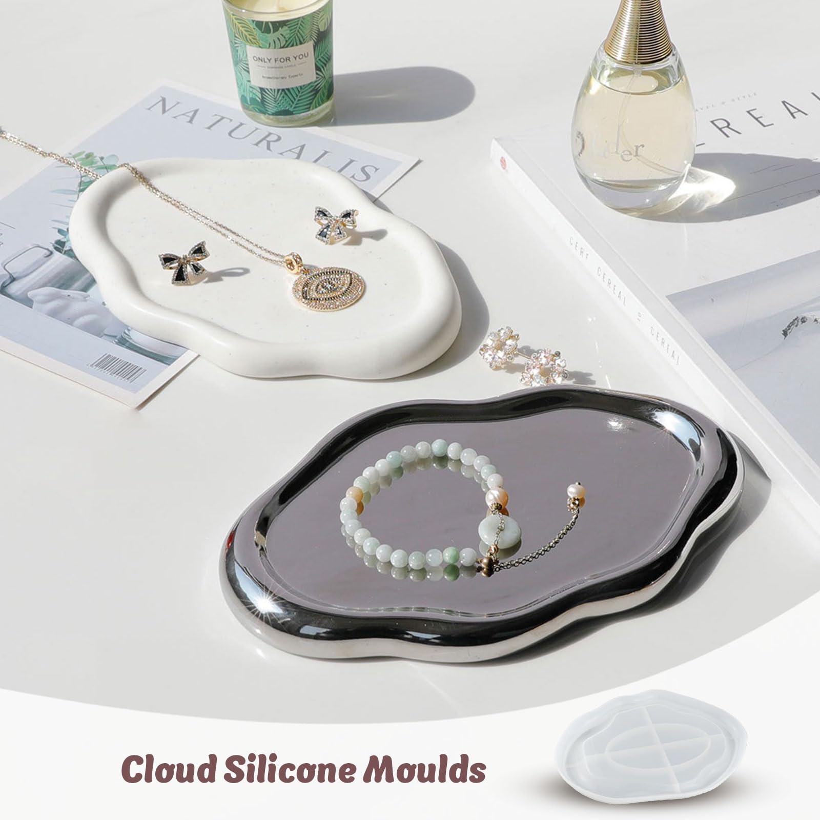 7 Pezzi Stampi Silicone Per Resina - Forme Diverse Per Sottobicchieri E Vassoi - Foto 7