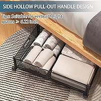 Vista 5 de Under Bed Storage Containers, Shoe Storage With Wheels, Foldable Bedroom Storage Organization with Handles, Under Bed Storage Bins Drawer For BLACK