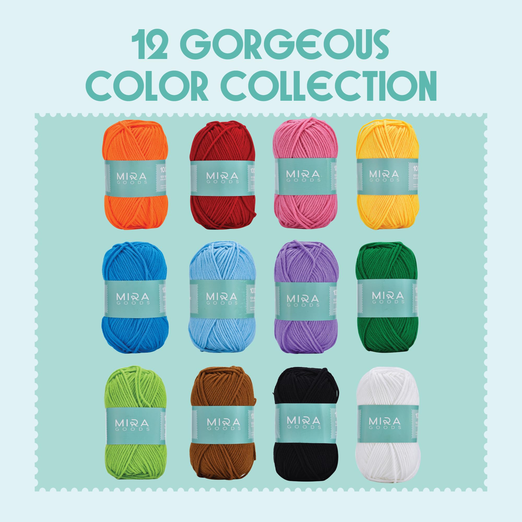 Beginner Crochet Kit - Acrylic Yarn & Tools -4 Beginner Crochet Kit - Acrylic Yarn & Tools -4