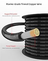 Vista 2 de NAOEVO Cable marino de calibre 4, 4 AWG de cobre estañado de PVC de grado marino, cable eléctrico IP68 resistente al agua y a la corrosión