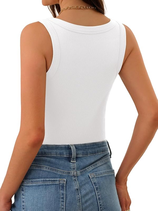 GKBK Womens Tank Tops with Built in Bras V Neck Ribbed Slim Fit Summer Tank by GKBK - Used condition - Image 6