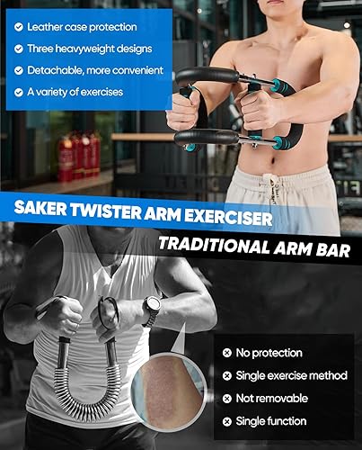 Miniatura 5 de 2026 New Saker PowerTwist Arm Trainer, Adjustable Forearm Strengthener, Arm Exercise and Chest Workout Equipment for Home Gym, for Men, Ideas for
