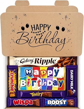 Sweet Shoppe Birthday Chocolate Gift Box - Happy Birthday Chocolate Hamper, Letterbox Friendly Gift for Men, Women & Kids