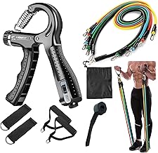 11-in-1 Resistance Tube Set with Digital Hand Gripper | Adjustable 5–60kg | Home Gym Equipment for Full Body Workout, Strength Training & Muscle Building – Men & Women