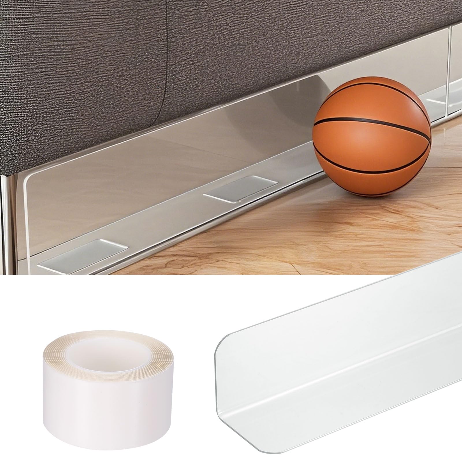 sourcing map 5Pcs Transparent Under Couch Blocker, 16" l 2" H Under Bed Blocker, for Prevent Things Pet Going Furniture Couch Bed Bottom
