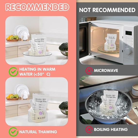 100 PCS Breast Milk Storage Bag 8oz/250ml with Pour Spout Breastfeeding | BPA & BPS Free Milk Storage Bags Temperature-Sensing Color Change Self Standing Pouches No-Leak for Refrigeration & Freezing
