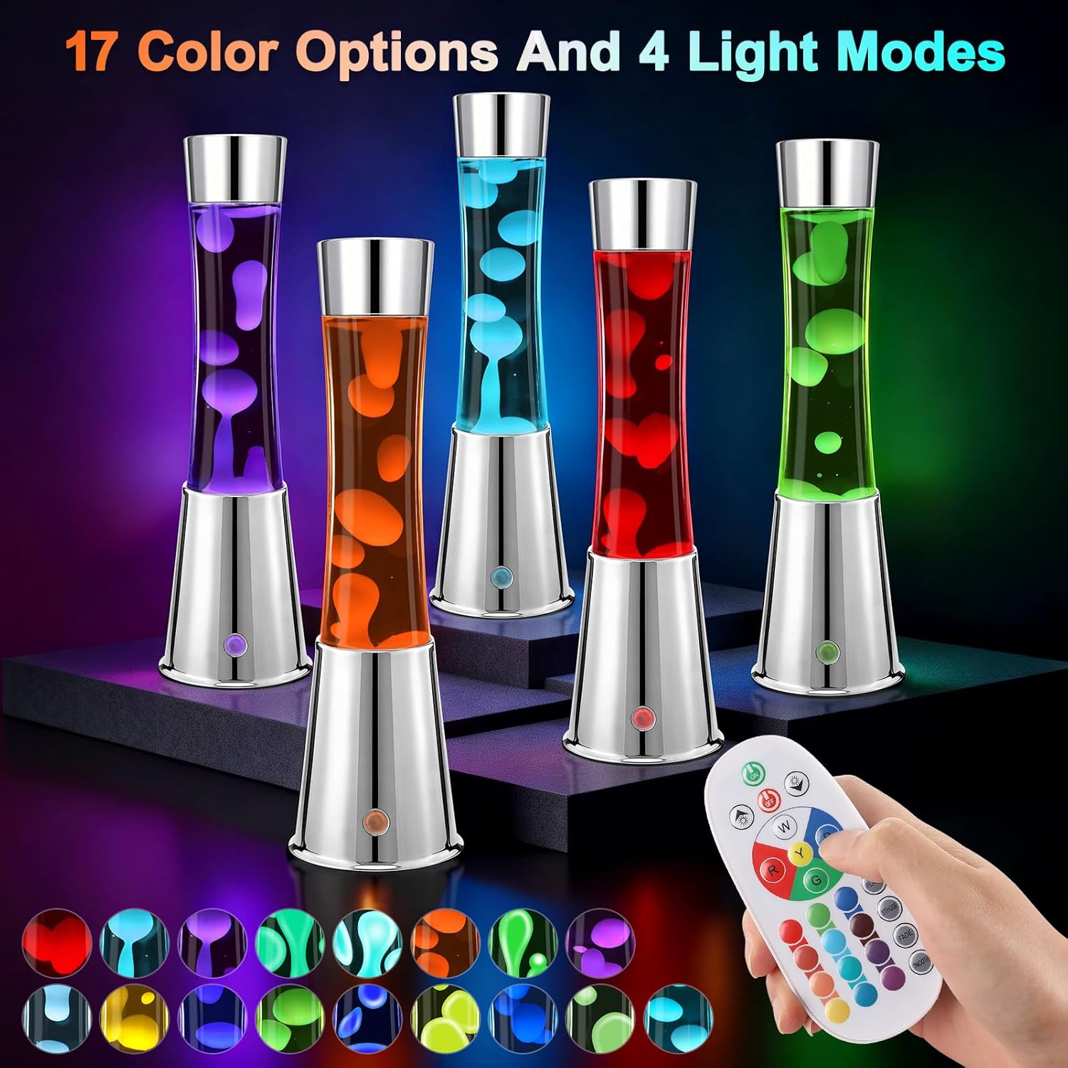 17 Colors Changing Liquid Motion Lamp with Remote,15.6" LED Night Light Relaxing Table Lamp for Kids & Adults, Liquid Light for Bedroom Home Decor