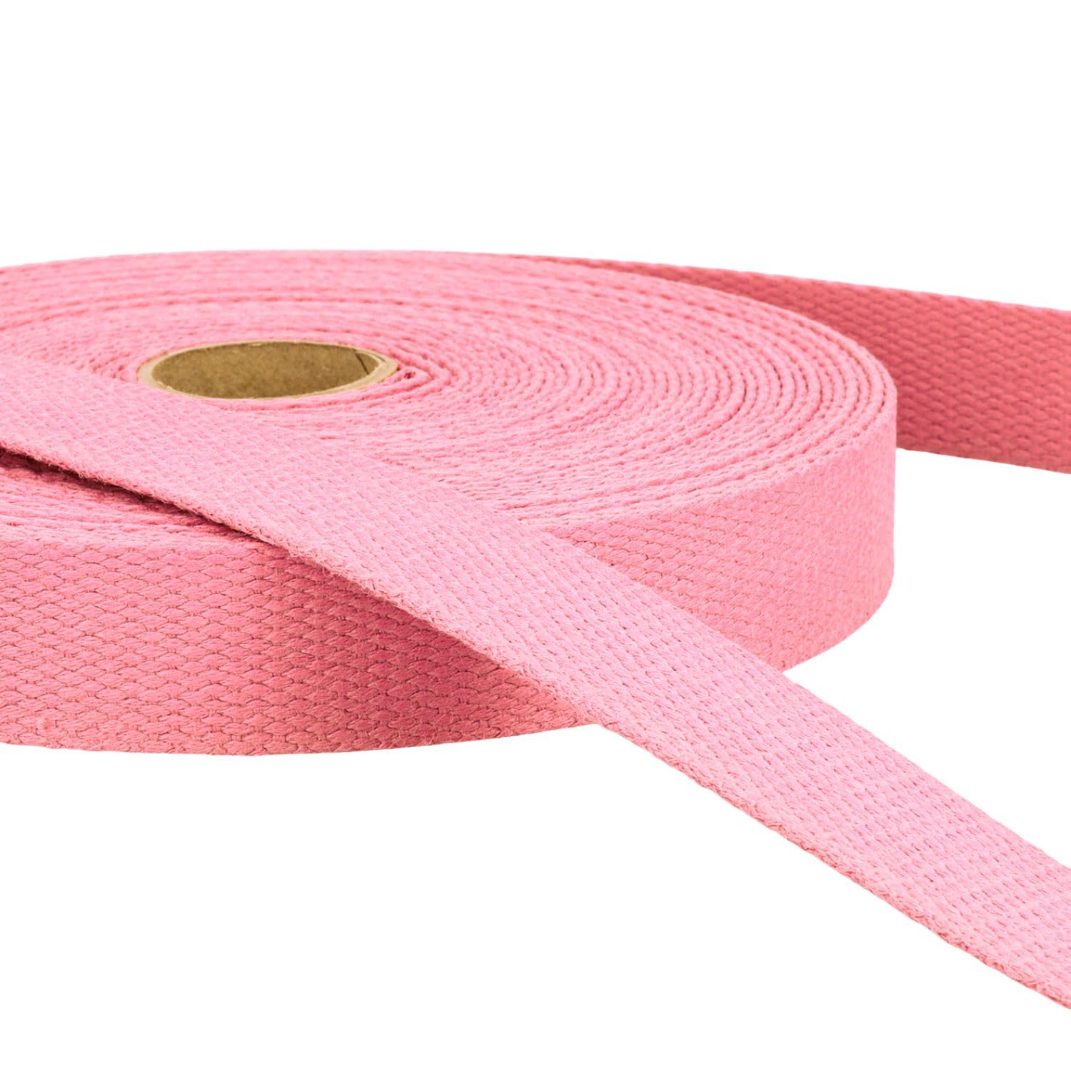 5 Metres Dusky Pink Heavy Duty Cotton Webbing, 25mm Wide Strong Thick Firm Strap, Machine Washable 30°C, Perfect for Bag Handles, Tote Straps, Belts, Pet Leads, Repairs & Crafts by Giddy Square