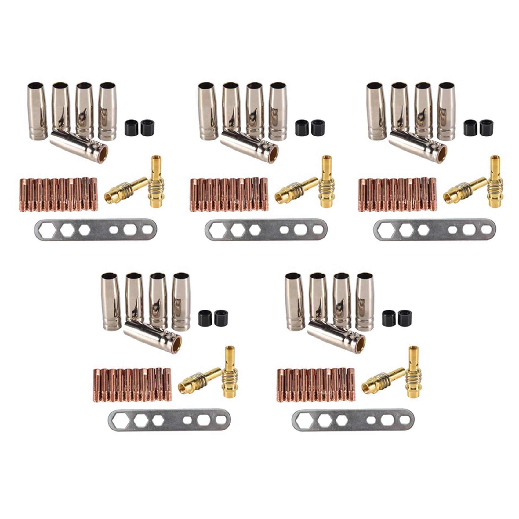 Jnchdghwa Gold & Silver 100Pcs Nozzles Contact Tips Holders Mig Welder Consumable Accessory For 15Ak Mb15 Mig Co2 Welding Torch