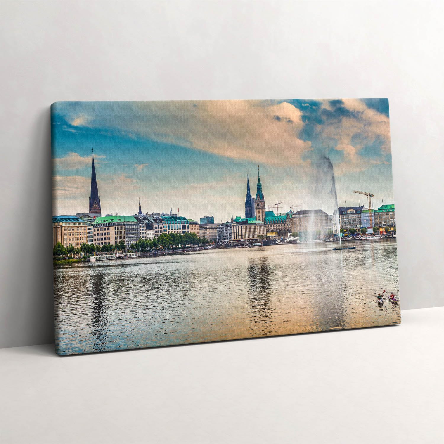 Tableaux 60x40cm Binnenalster Hambourg : décoration murale peinte Wallfluent