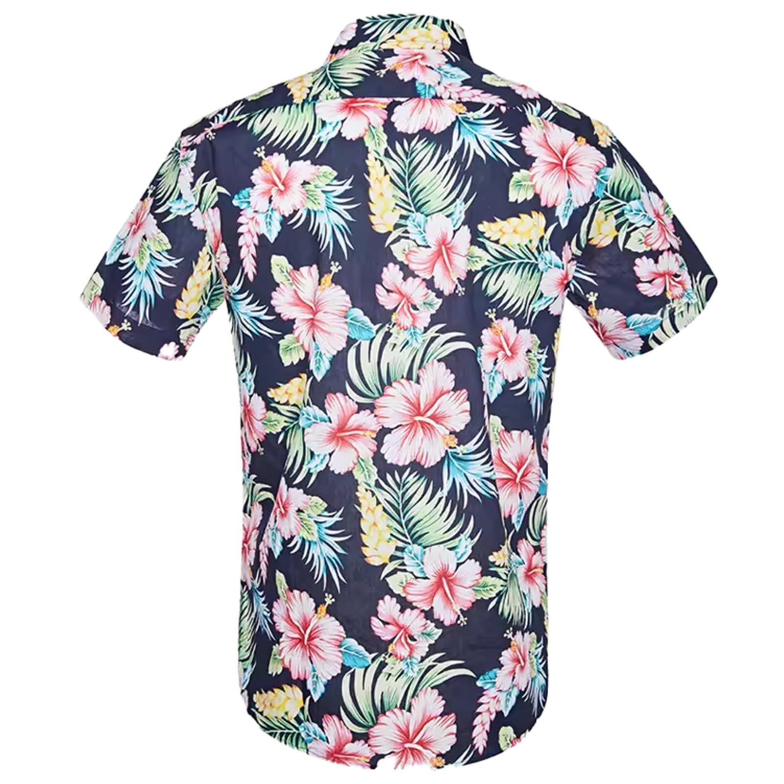 Camicia hawaiana da donna per feste, abbigliamento hawaiano, camicia estiva hawaiana, a maniche corte, da spiaggia, con tasca frontale, per feste, camicie hawaiane, casual, camicetta hawaiana