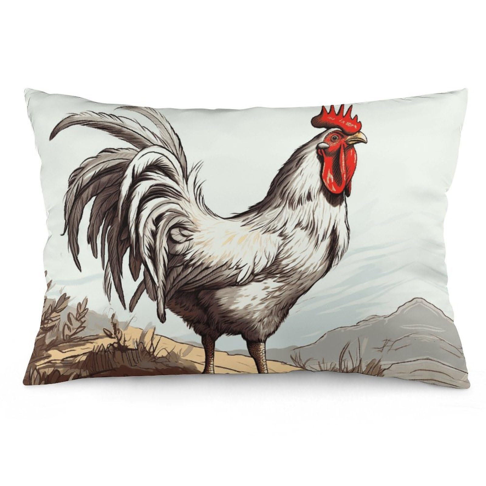 NTVOWPZO 2 Pack Decoration Throw Pillow Covers 20"x30" Pillowcases Covers Chicken Sketch Pillowcases Modern Farmhouse Home Decor Sofa Cushions Covers for Couch Bed Living Room