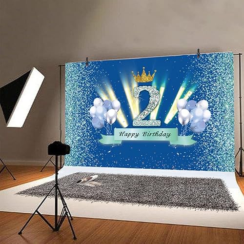 Miniatura 4 de Telón de fondo de fiesta de feliz segundo cumpleaños de 7 x 5 pies, color rosa, fondo de fotografía de cumpleaños de 2 años, pancarta de fondo para