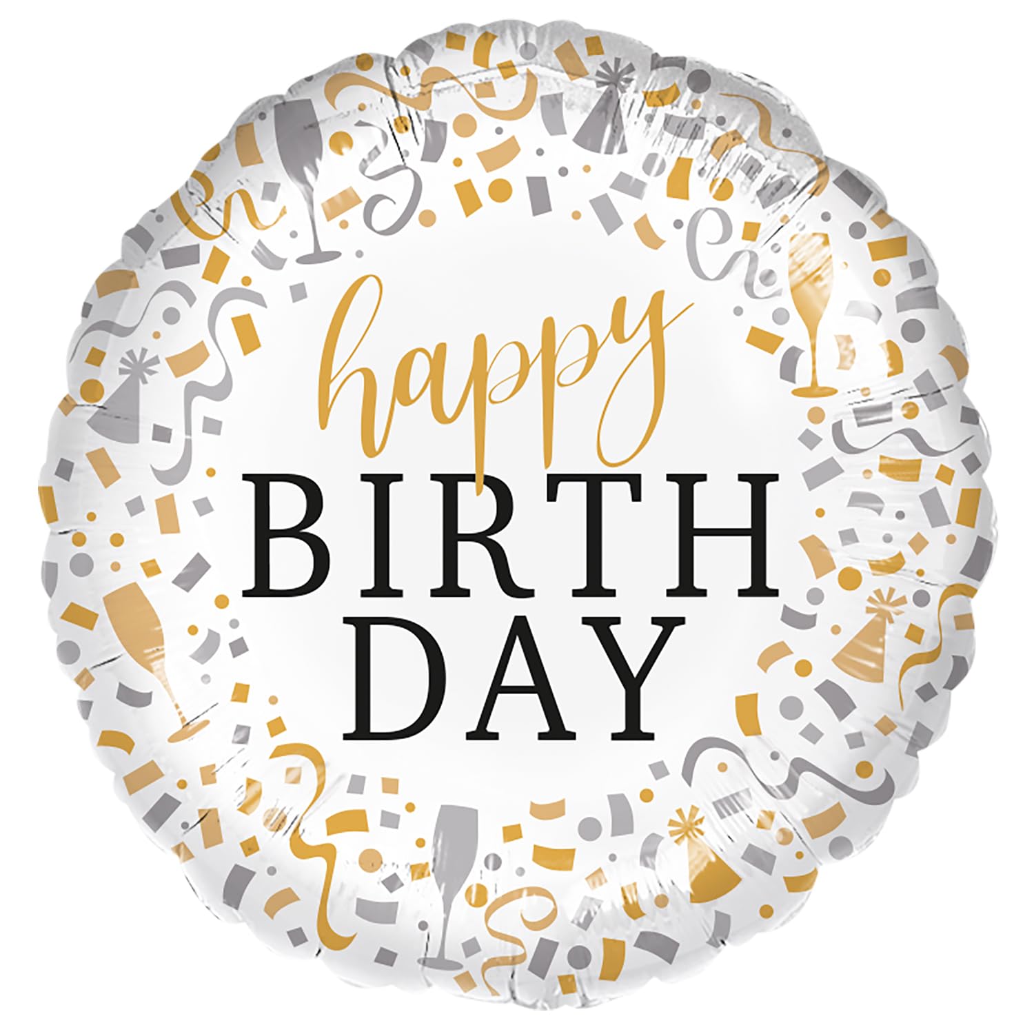 Riethmüller Premium Foil Balloon Hello Happy Birthday Close-Wrapped 45 cm Suitable for Helium Riethmüller Party Decoration Giant Balloon