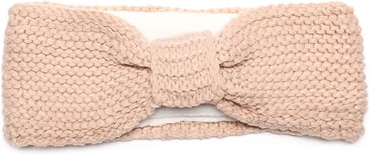 irisaa Damen Winter Stirnband mit Knoten, Strick Haarband Stirnbänder Mädchen mit Schleife Fleece Innenfutter für Frühjahr