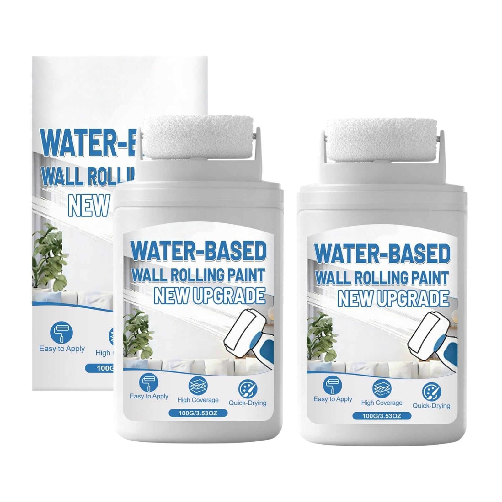 2PCS White Paint for Walls,Water-Based Fast-Drying Wall Paint,Wall Repair