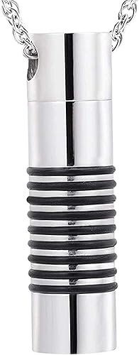 Miniatura 5 de Urnas para Perros Humen Cilindro de Cenizas para Mascotas Collar de Cremación Tubo de Acero Inoxidable Soporte Hueco Joyería de Recuerdo 12-4