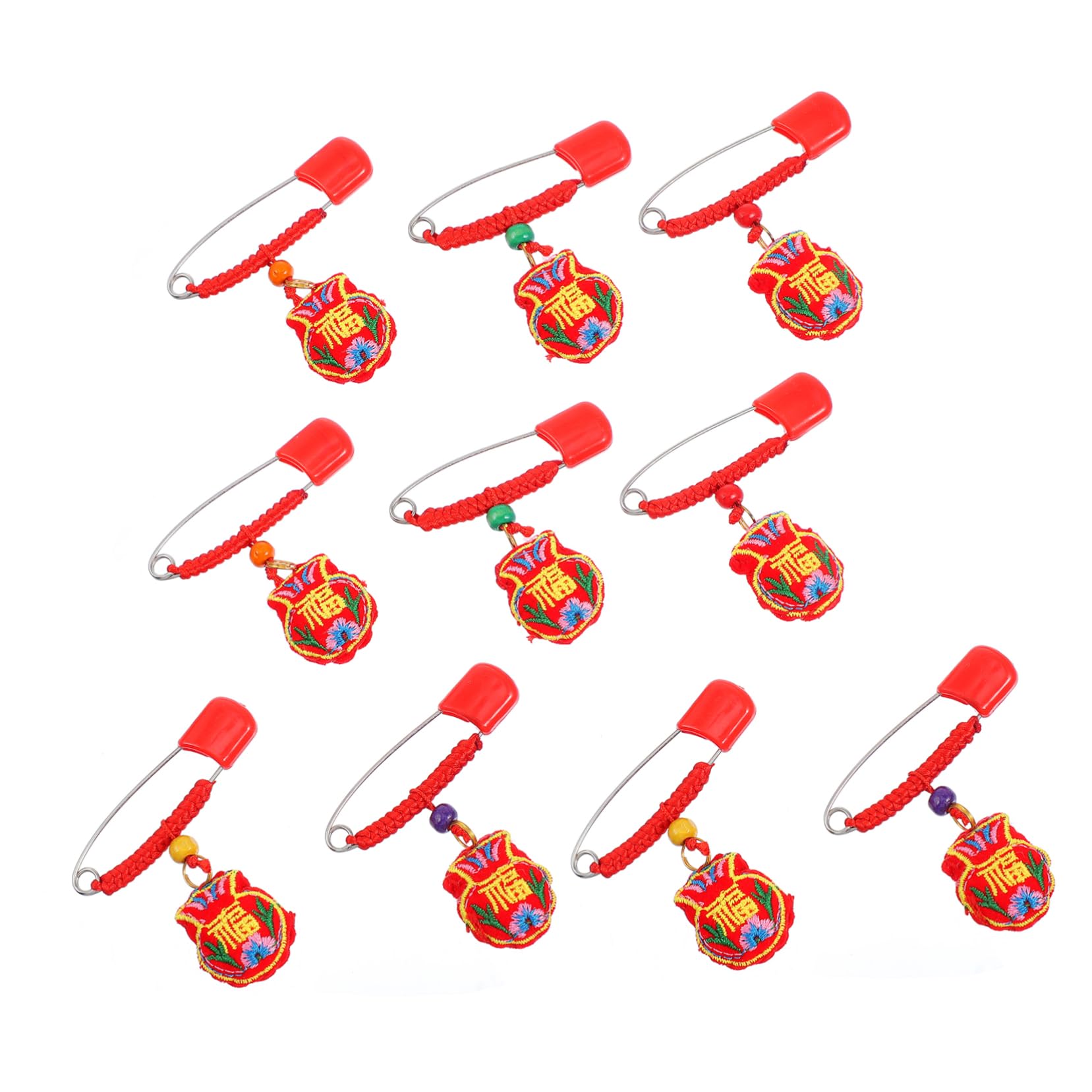 ARTIBETTER Safety Brooch Sachet Bag 10pcs Toddler Safety Pins Chinese Sachet for Newborn Diaper Bag Pins