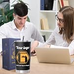 Personalized Coffee Tumbler with Pictures Text Logo Name, 20oz Tumblers Bulk with Straw, Coffee Travel Cups, Personalized Fathers Teacher Birthday Employee Appreciation Gifts for Women Men Office | Travel Coffee Cup, Employee Appreciation Gift, Custo