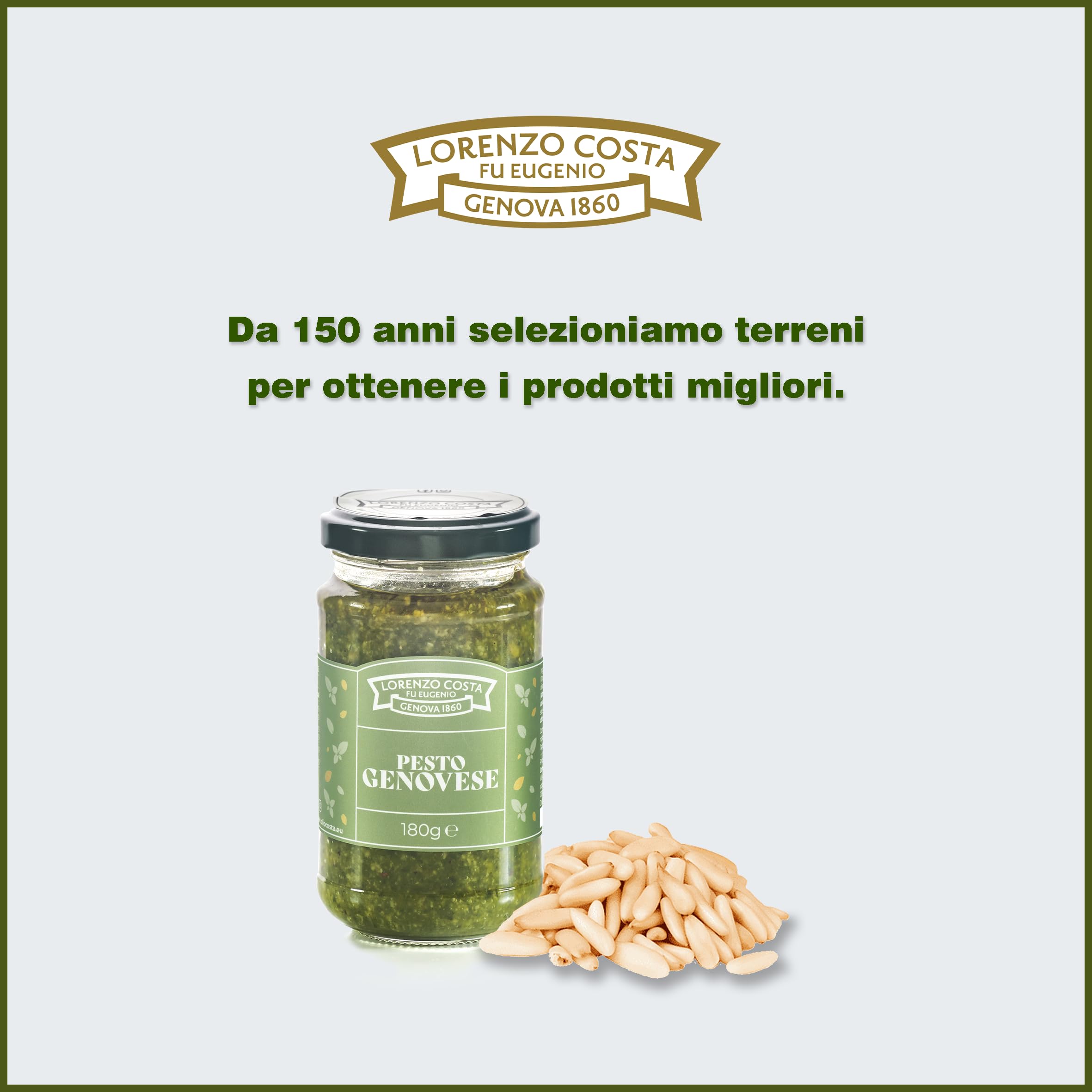 LORENZO COSTA FU EUGENIO Pesto alla genovese | Pesto Genovese artigianale | Pesto alla Genovese Artigianale | Pesto Ligure | Sughi Pronti Per la Pasta | Vasetto da 185gr (4 Pezzi)