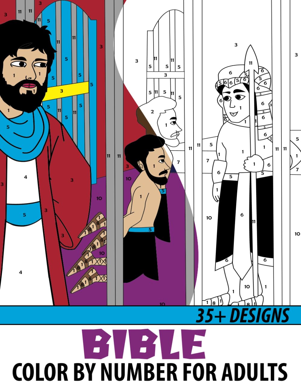 Bible Color by Number for Adults: Adult Coloring Book with 35+ Unique Bible Verses Designs (Color by Number Coloring Books for Adults)