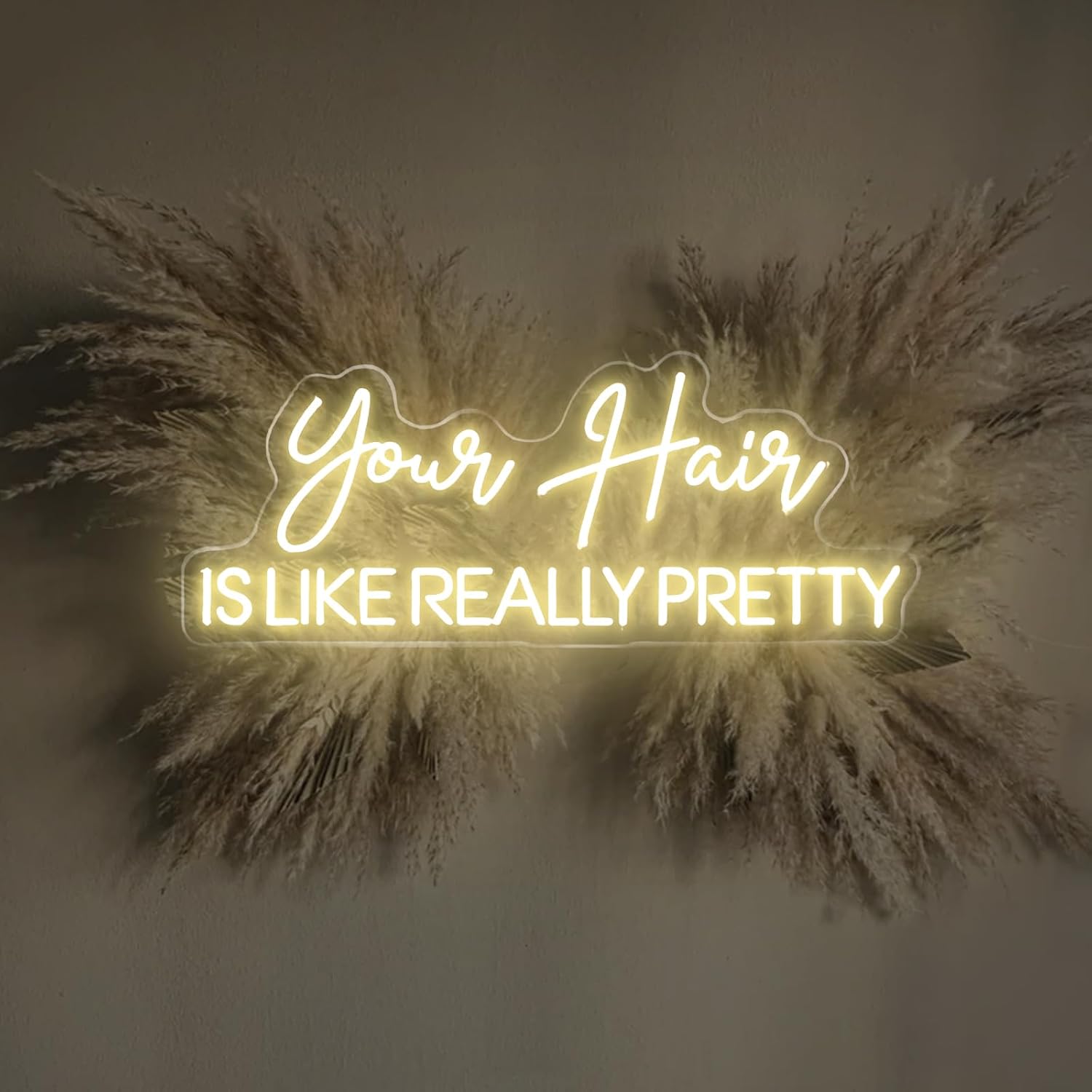 Your Hair Is Like Really Pretty Neon Sign LED Salon Lights Up Custom Business Wall Decor for Beauty Salon Barber Shop Room 28 Inches