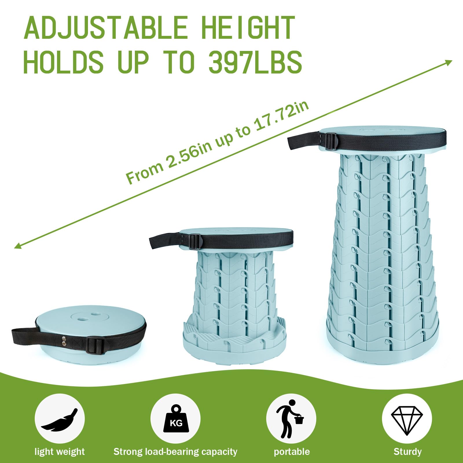 Tabouret Pliant Trépied 60 Cm - Léger Et Portable - Clarik Ltd