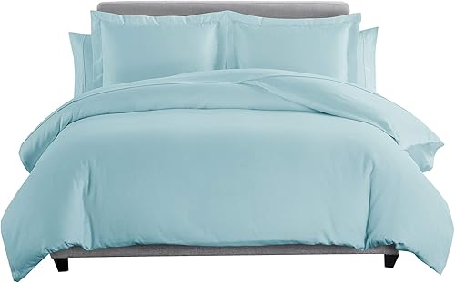 Miniatura 5 de sheetsnthings Juego de ropa de cama tamaño King de 600 hilos, 100% algodón de 7 piezas, funda de edredón y fundas de almohada con sábanas de cama,