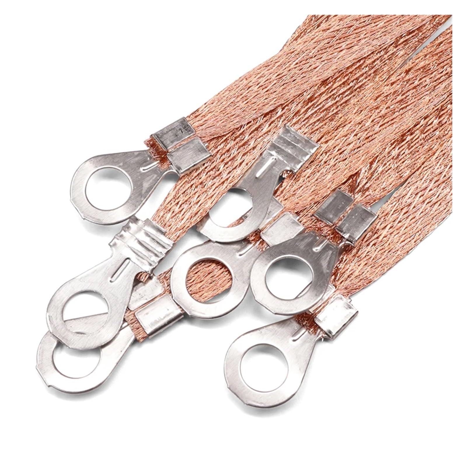HYQOUKLR Bridge Ground Lead Flexible, Braided Copper Ground Straps 5-100pcs 2.5-6mm2 200-300mm Copper Clad Aluminum Ground Wire(Length 200mm,20 PIECES-6.0MM2)