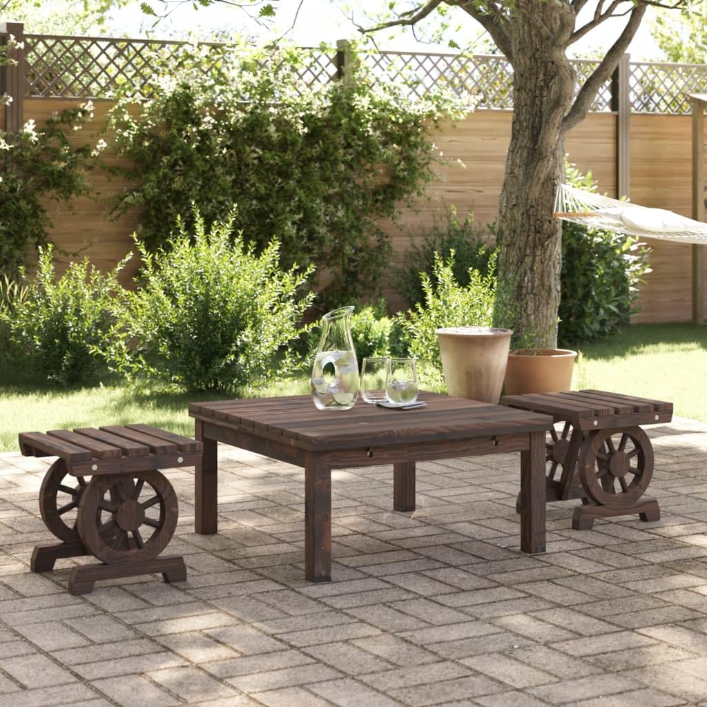 Taboret outdoorowy z podłokietnikami, 2 szt. lite drewno jodłowe