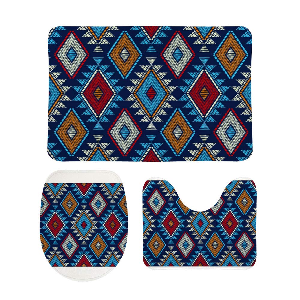 Tapis de salle de bain antidérapant ensemble 3 pièces lavable en machine