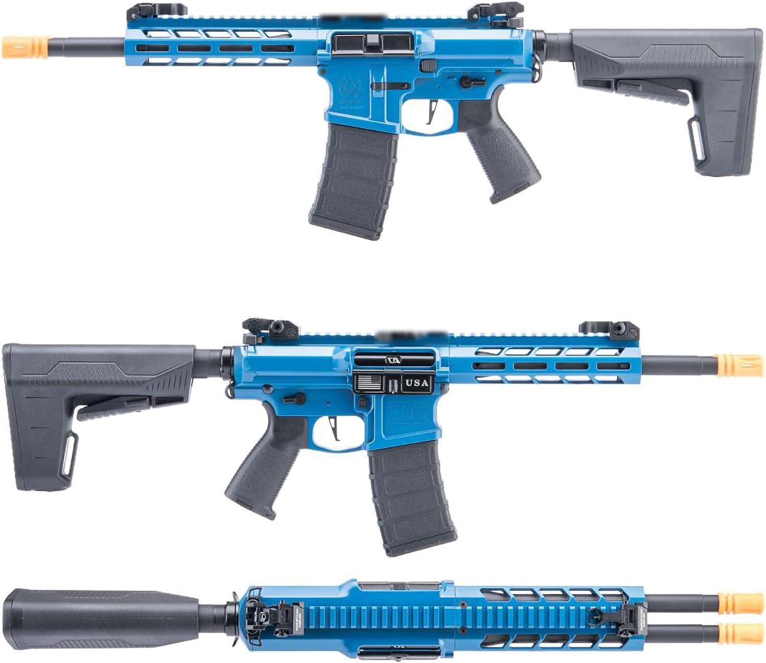 Evike Airsoft - Classic Army DT-4 Double Barrol M4 Carbine AEG Airsoft Rifle (Color: Blue)