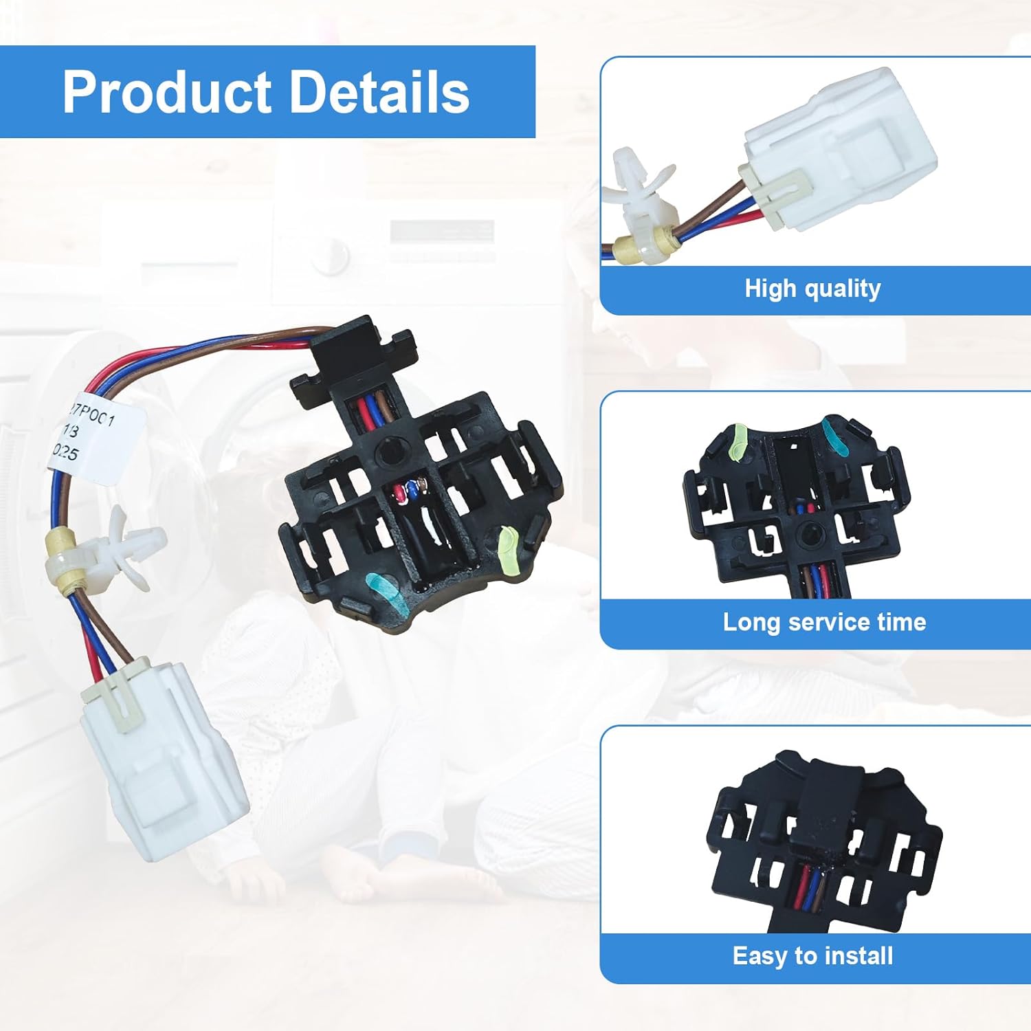 WH12X27187 Washer Speed Sensor Replacement WH12X27187 AP6328287 4588074 Compatible With GE Haier Washing Machines Models GUD24ESSM0WW GUD24GSSM0WW GUD27ESSM0WW GUD27GSPM0DG 4588074 PS12343358