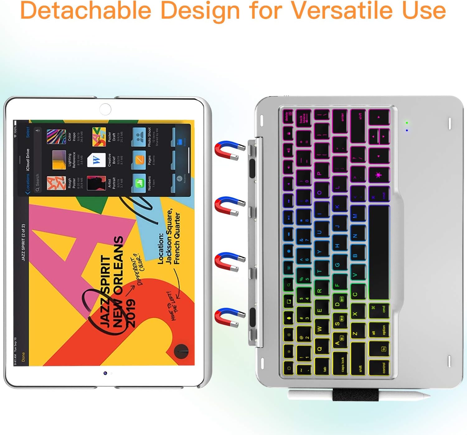 Best Cyber Monday 🔥 iPad 8th Generation 2020 Case with Keyboard, 7 Color Backlit, 343 Mixed Mode, Detachable Keyboard Case for iPad 7th Gen, Thin & Light, Auto Sleep Wake, iPad 10.2/10.5 inch, iPad Air 3rd Gen, Sliver Limited Discount iPad 8th Generation 2020 Case with Keyboard, 7 Color Backlit, 343 Mixed Mode, Detachable Keyboard Case for iPad 7th Gen, Thin & Light, Auto Sleep Wake, iPad 10.2/10.5 inch, iPad Air 3rd Gen, Sliver