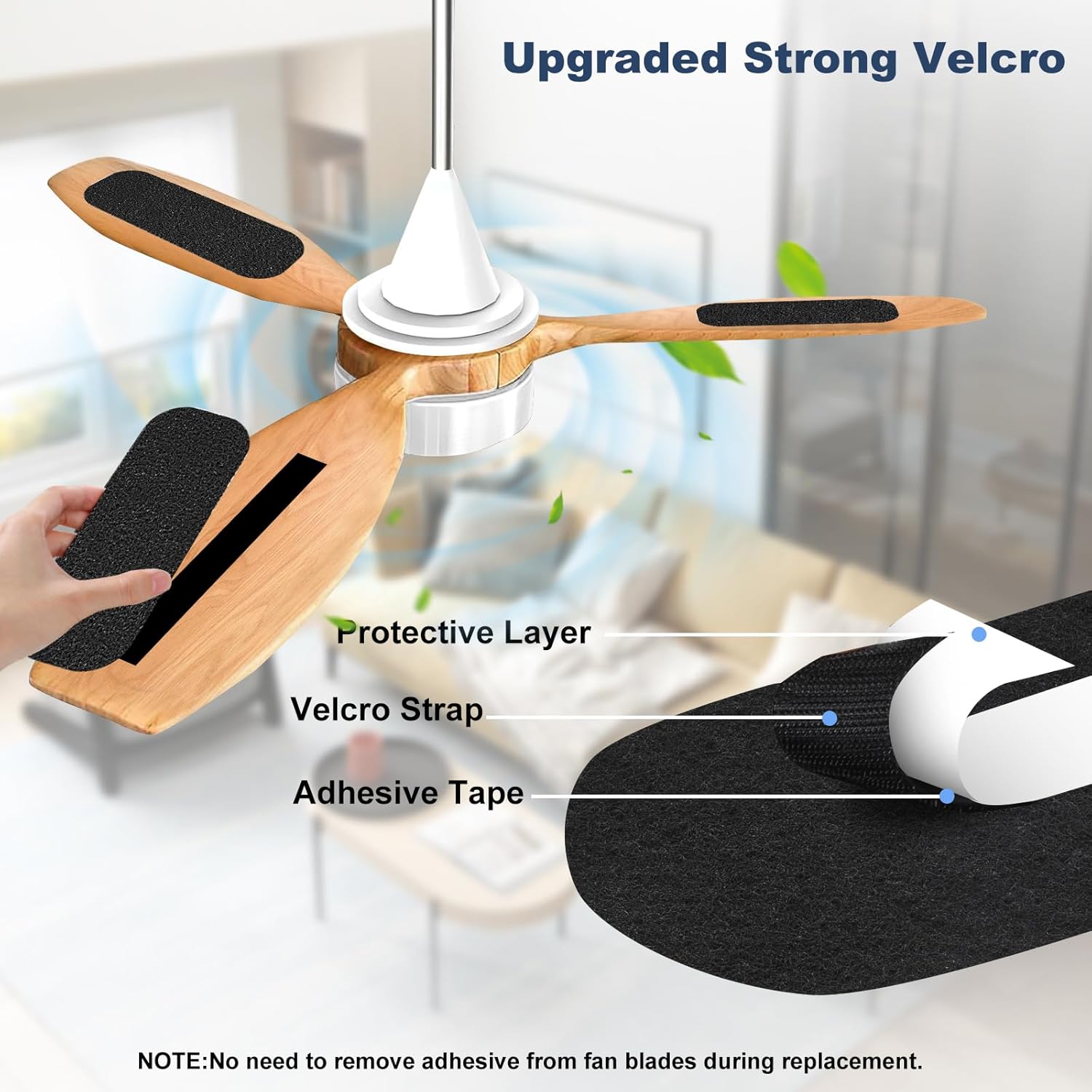 Ceiling Fan Filters for Blades, 5-Pack Activated Coconut Shell Carbon Ceiling Fan Filters, Universal Ceiling Fan Air Filters for Home Office Common Household Contaminants