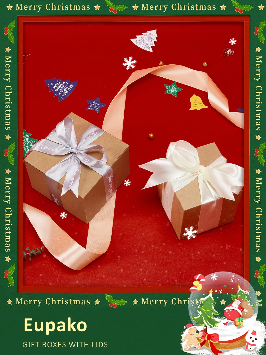 Snapklik.com : Eupako Gift Boxes 4x4x4 50 Pack Brown Kraft Paper Box