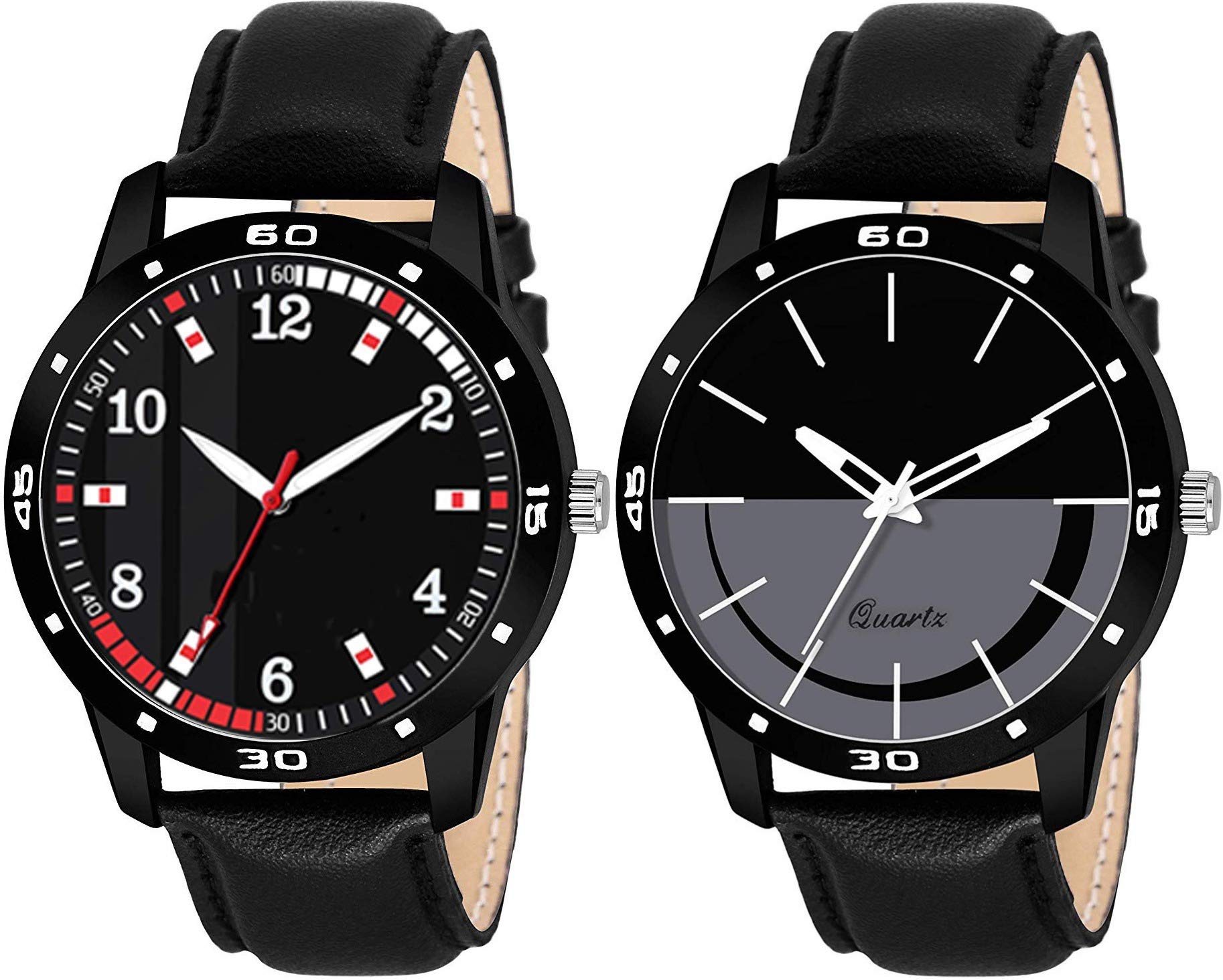 HORCHIS Casual Analog Black & Grey Dial Mens Leather Watch-HORC_ENT_11162; Combo-2 (B08BG35GH4) Amazon Price History, Amazon Price Tracker