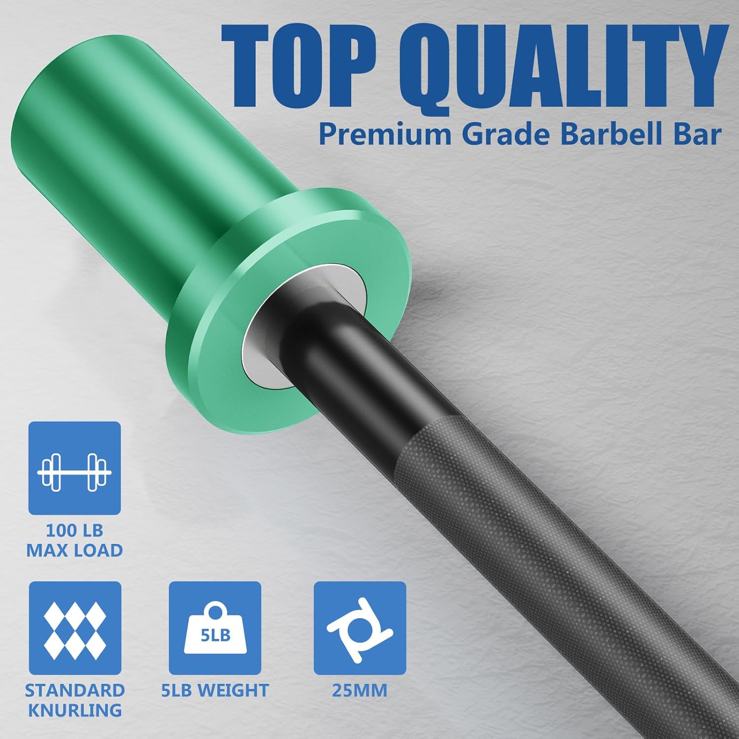 EVERYMATE 5LB Mini Barbell Bar Beginner Women Kid Barbell Total Body Workout Weighted Bar,for Strength Training, for Youth Children New Weightlifting