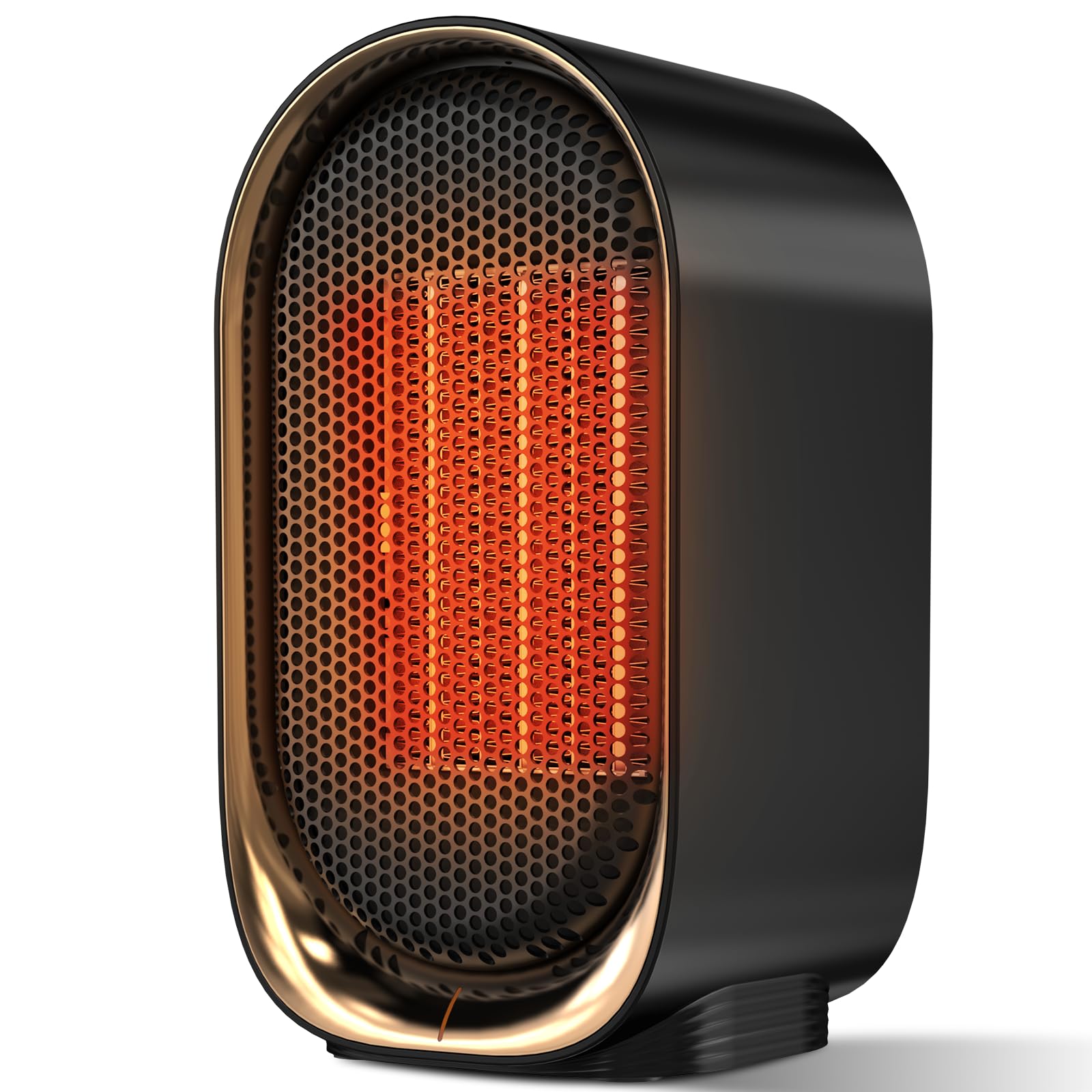 QQT Space Heater,Portable Mini Energy Efficient Space Heaters for Indoor Use,2-Speed Portable Heater for Office with Adjustable,Triple Protection,Suitable for Bedroom,Office and Indoor Use(Dark Black)