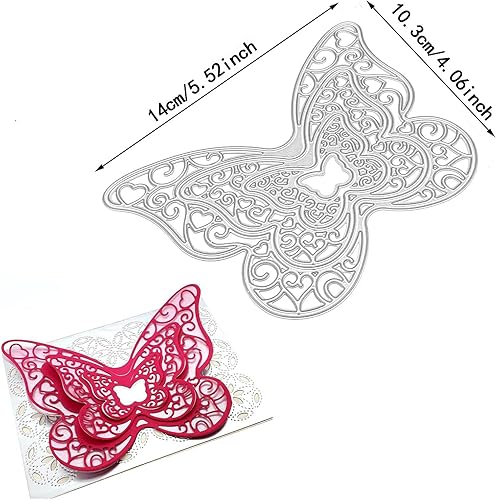 Miniatura 2 de Alinacutle Troqueles de mariposa, troquelados de metal hechos a mano, plantilla de tarjeta de papel para manualidades, álbumes de recortes y álbum