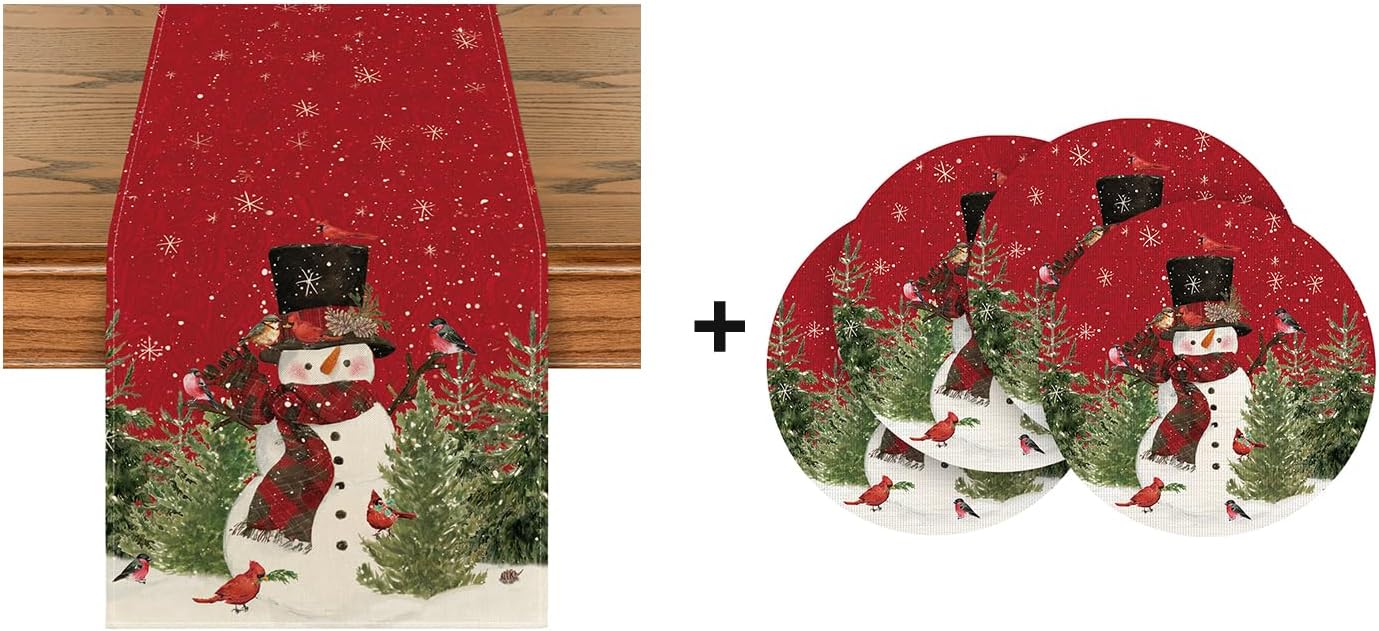 Artoid Mode Table Runner 13x72 Inch and Snowman Christmas